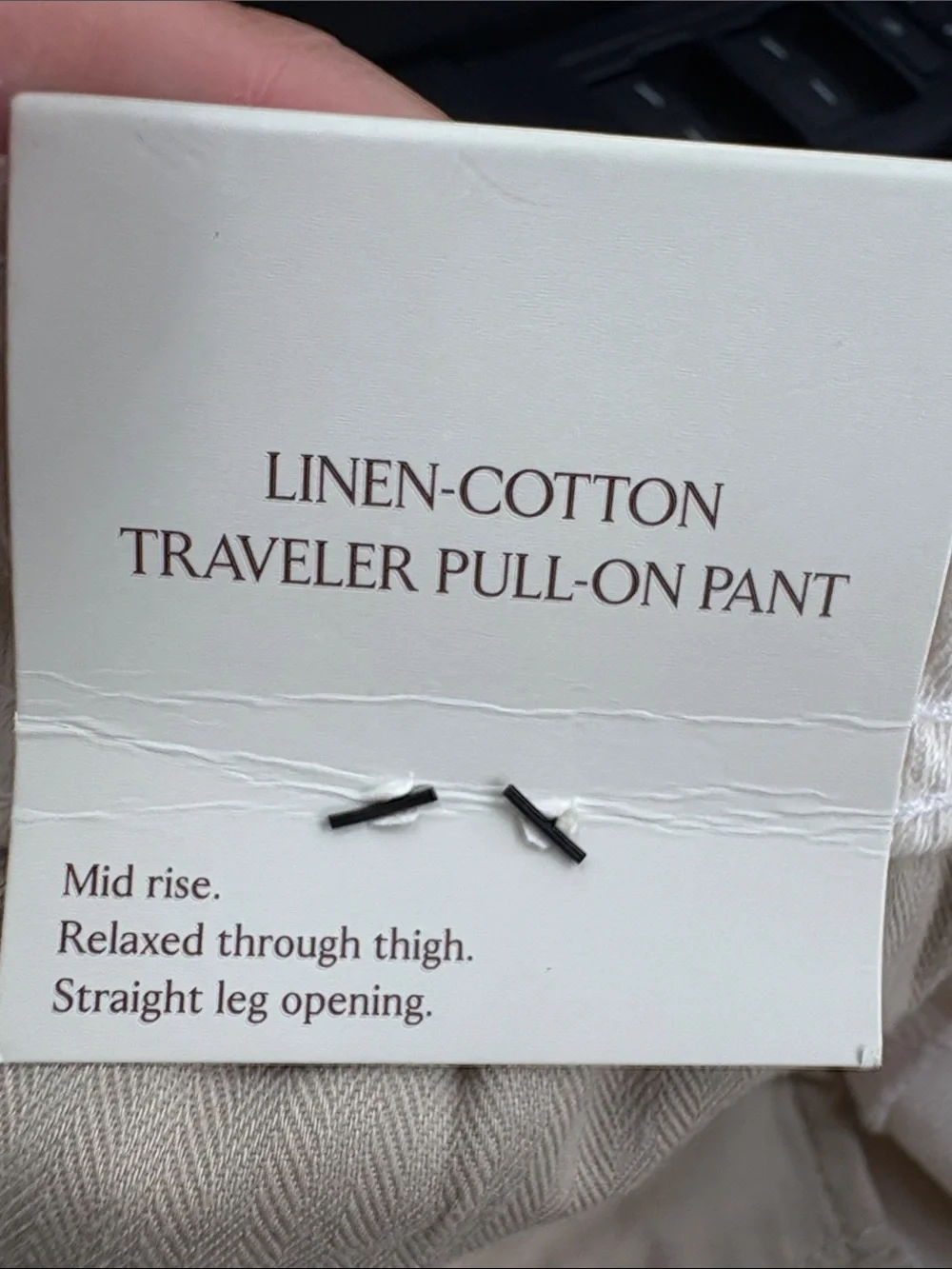 NWT Banana Republic Linen Cotton Straight  Traveler Pull on pant Sz S